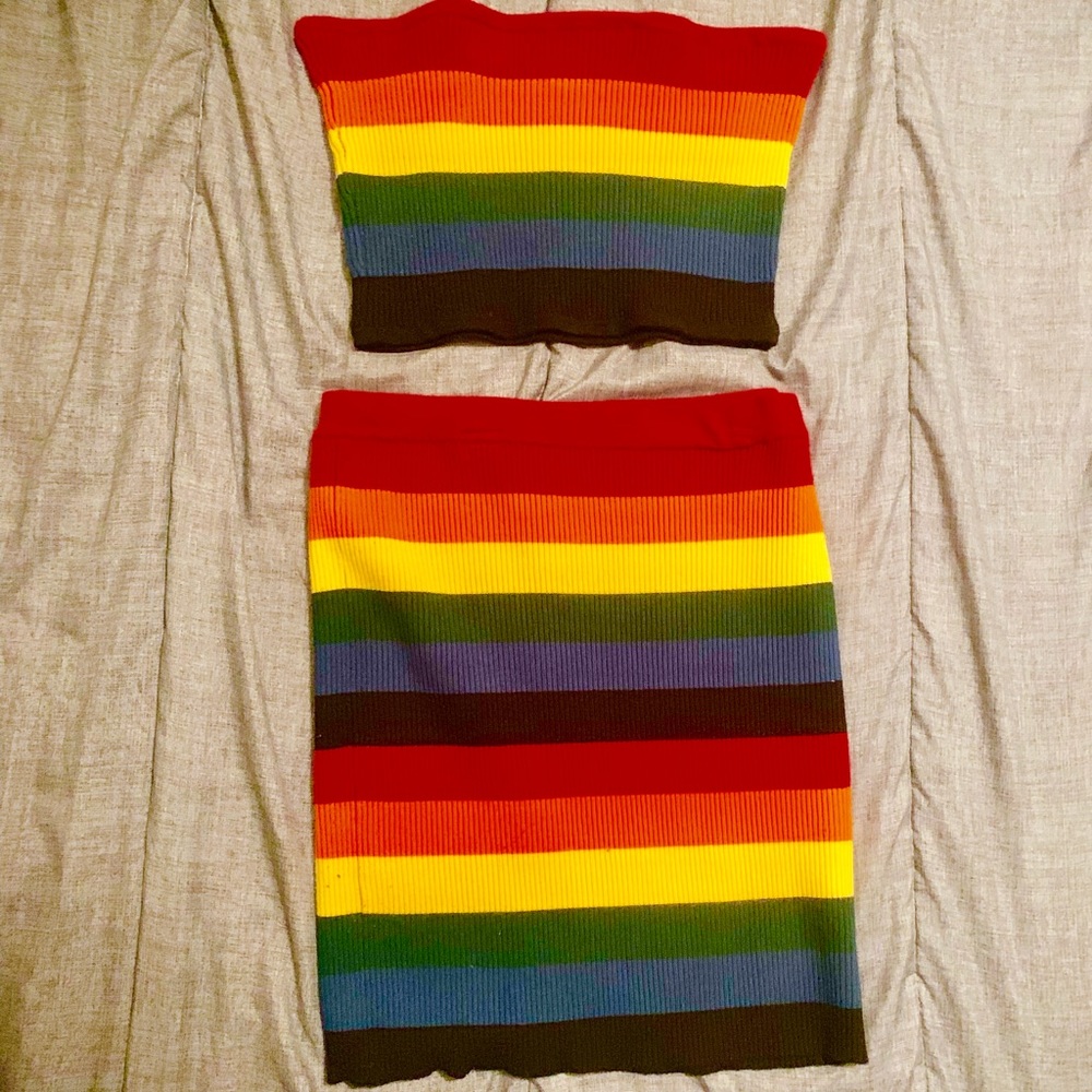 Rainbow 🌈 matching skirt set